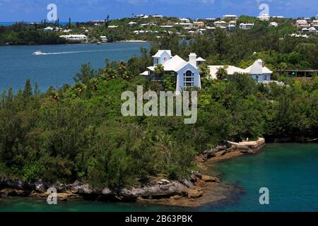 Maisons Dans La Baie De Pitt, Hamilton City, Pembroke Parish, Bermudes Banque D'Images