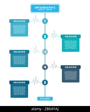 Infographie chronologie médicale conception moderne le style de soins de santé peut être utilisé pour les affaires. Illustration vectorielle. Illustration de Vecteur