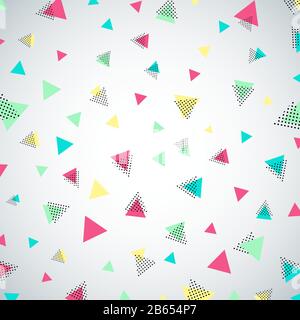 Triangle confetti coloré abstrait sur fond blanc. Illustration vectorielle Illustration de Vecteur