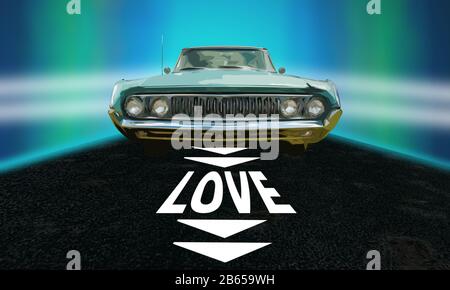 Plaque de Rue le sens moyen de l'amour Banque D'Images