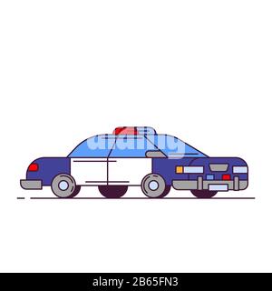Vecteur de style ligne de voiture de police Illustration de Vecteur