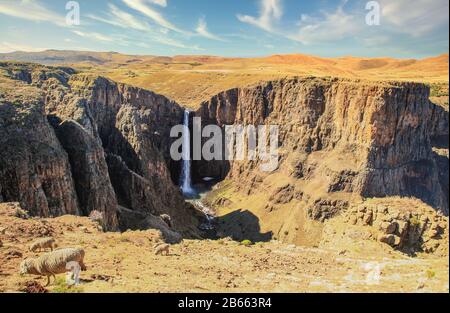 Les Chutes De Maletsunyane Au Lesotho Banque D'Images