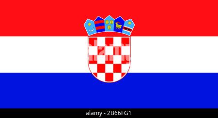 Drapeau de Croatie - Rapport standard du drapeau croate - mode couleur RVB réel Banque D'Images