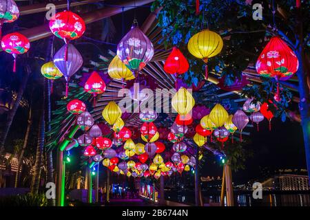 Installation de lumières à Macao lors du festival annuel de lumière de Macao Banque D'Images