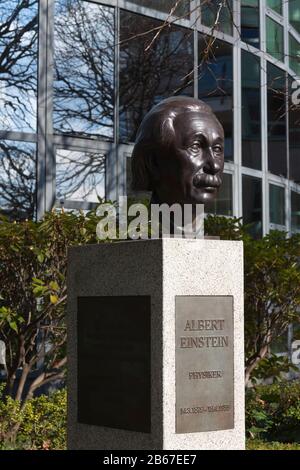 Albert Einstein, rue du Souvenir est un monument situé sur accessible au public la Spree arch du quartier berlinois Moabit. Banque D'Images