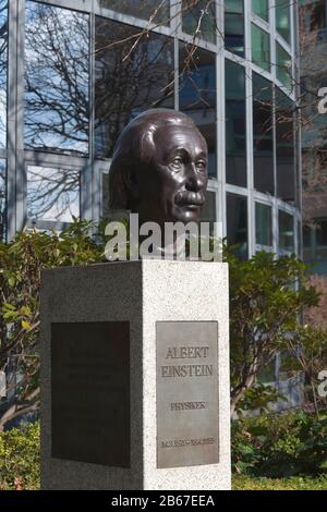 Albert Einstein, rue du Souvenir est un monument situé sur accessible au public la Spree arch du quartier berlinois Moabit. Banque D'Images