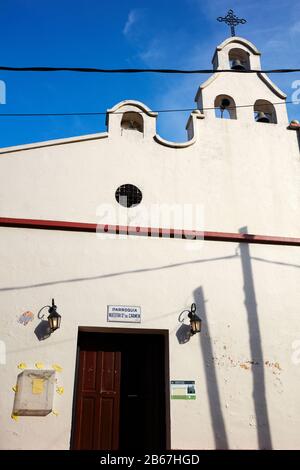 La petite église de l'île Martin Garcia, Argentine. Banque D'Images