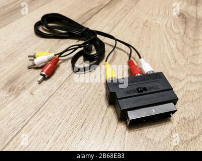 Connecteur vidéo composite RCA pour les anciennes caméras et le téléviseur Banque D'Images
