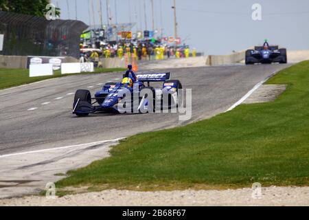 Elkhart Lake, Wisconsin - 23 juin 2019 : (chauffeur) course NTT Indycar à Road America. Banque D'Images