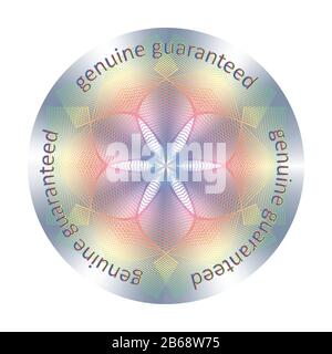 Élément garanti d'origine. Autocollant hologramme rond. Illustration de Vecteur