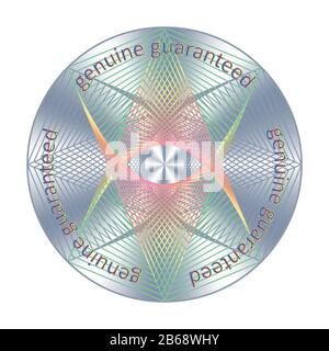 Élément garanti d'origine. Autocollant hologramme rond. Illustration de Vecteur
