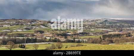 Teesdale Et Lunedale Winter Panorama Banque D'Images