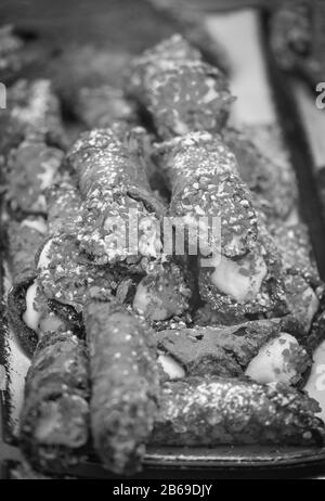 délicieux plat de cannoli italiens Banque D'Images