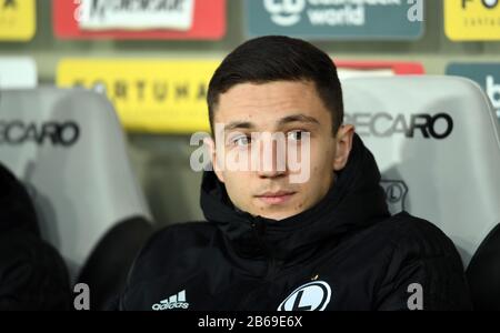 Varsovie, Pologne, 08 Mars 2020: Jeu De Football Polonais De La Top League Ekstraklasa Entre Legia Warszawa Et Piast Gliwice, Bartosz Slisz (Legia Warszawa) Banque D'Images