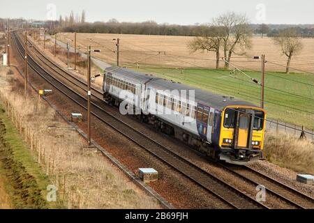 Northern Rail classe 155 « imprimante » diesel plusieurs unités n° 155344 à la jonction de Colton, au sud de York, au Royaume-Uni. Banque D'Images