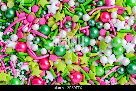 Arrière-plan pois saupoudrés de sucre multicolores, décoration pour gâteau et bekery Banque D'Images