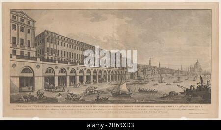 Adelphi vanaf de Thames te Londen vue sur le front sud des nouveaux bâtiments appelés Adelphi, anciennement Durham Yard () (objet op titel) vue sur la ville et le quartier Adelphi Adelphi bâtiments de la Tamise à Londres. En arrière-plan cathédrale Saint Paul. Titre et légende dans la marge inférieure en Engels. Fabricant : printmaker: Benedetto Pastorini (propriété cotée) Lieu de fabrication: Italie Date: Après CA. 1772 - ca. 1830 Caractéristiques physiques: Matériau de gravure: Technique du papier: Gravure Dimensions: Bord de la plaque: H 425 mm × W 815 mm Objet: Vue sur la ville en général; 'Veduta'ribale (ext Banque D'Images
