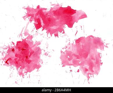 Belle illustration aquarelle abstraite colorée peinture, pinceau pour fond coloré toile texture background. Banque D'Images