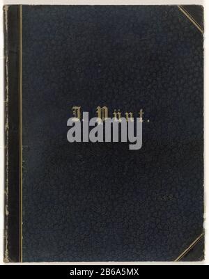 Album avec illustrations pour Hoogvliets 'Abraham l'album Patriarche composé de 89 pages avec 12 illustrations pour les dessins créés en 1744-45 pour Arnold Hoogvlietss' Abraham le patriarche. Dessins collés sur la page de droite, sur la page de gauche textes bibliques manuscrits et introduction courte biographie de l'artiste. Reliure de papier noir avec motif feuilles, coins et armature de cuir noir avec frange or, inscription en or 'J. Point'. Les dessins ont inv RP-T-1961-150 t / m RP-T 1961-161. Fabricant : artiste: Jan Punt Date: 1744 - 1745 Caractéristiques physiques: Crayon, brosse en noir, gris et marron, g Banque D'Images