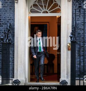 Downing Street, Londres, 13 Février 2020. Gavin Williamson, secrétaire à l'éducation, reste dans sa position dans le réordre du Cabinet du gouvernm Johnson Banque D'Images