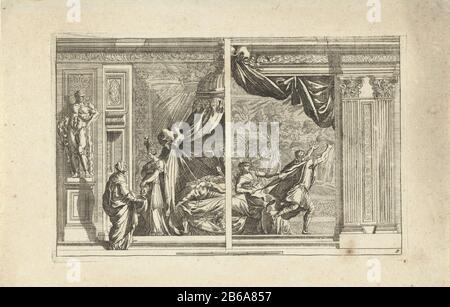 Alcôve avec variante pour demi-cabines à droite (titre de série) Béaches à gauche Judith Holofernes, vol à droite Joseph à l'épouse de Potiphar. Créateur de la fabrication: Conçu par Jean Leutreprentmaker: Éditeur anonyme: Frederick WitPlaats Manufacturing: Design of France (possible) printmaker: Pays-Bas (possible) éditeur: Amsterdam Date: Le ou après 1665 - pour 1690 matériau: Papier technique: Dimensions de gravure: Bord de la plaque: H 146 mm × W 226 mm Banque D'Images