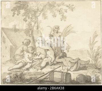 Allégorie avec les enfants et les attributs de l'agriculture RP-T-1909-4 Allégory avec les enfants et les attributs de la propriété agricole Type: Dessin Numéro d'objet: RP-T 1909-4 Fabricant : artiste: Johann Heinrich Keller (II) Date: 1740 - 1749 Caractéristiques physiques: Crayon, stylo et brun et pinceau et gris matériel: Crayon encre: Technologie: Dimensions du stylet/de la brosse : H 163 mm × l 194 mm Banque D'Images