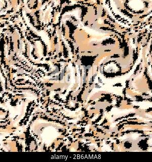 Camouflage vecteur chat fourrure texture fond. Léopard de peau d'animal à effet faux, style tigre sauvage. Motif à motif effet flou et effet taches. Camo Illustration de Vecteur