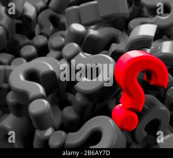 Questions et réponses. Choisissez la bonne question. Point d'interrogation. Concept de demande. Doit avoir des réponses sur un sujet. rendu tridimensionnel. Fausses nouvelles. Social Banque D'Images
