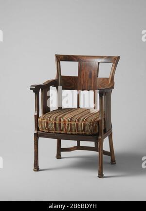 Armstoel Armstoel Fabricant : onwerper: Carel Adolph Lion CachetPlaats fabrication: Nederland Dating: CA. 1915 - ca. 1925 matériau : coromandelhout eikenhout wol TiN leer Dimensions : H 80,5 cm. × b 5-5 cm. × d 55 cm. × g 22 kg Banque D'Images