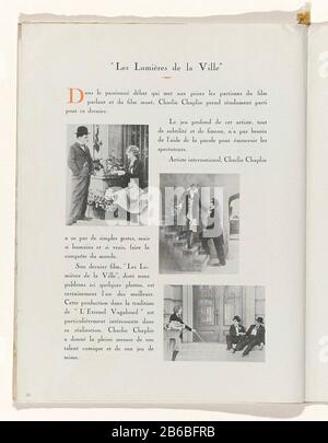 Tekst les lumières de la Ville a rencontré drie afbeeldingen uit een film a rencontré Charlie Chaplin. Pagina uit het modetijdschrift Art-Goût-Beauté (1920-1933). Fabricant : protmaker: Anoniemuitgever: Charles Goy Dating: 1931 Physical kenmerken: Fotomechanische kleurendruk matériau: Papier Techniek: Fotomechanische techniken / kleurendruk Dimensions: Blad: H 315 mm × b 240 mm Sujet: Fashion platesWanneer: 1931 - 1931 Banque D'Images