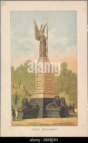 Aceh Memorial à l'exposition mondiale à Amsterdam, 1883 Aceh monument (titre objet) souvenirs d'Amsterdam en 1883 (titre de la série objet) Het Atjehmonument van architecte P.H. J. Cuypers met een bronzen Victorie porte de beeldhouwer Bart van Hove. Oppericht op de Wereldtentoonstelling op het Museumplein te Amsterdam. Onderdeel van een groep van zestien plateau en een plattegmond van de Wereldtentoonstelling à Amsterdam van 1 mei tot 1 oktober 1883. Uitlaghe van het Nieuws van den Dag. Fabricant : prentmaker: Anoniemdrukker: Emrik & Bingeruitgever: Het Nieuws van den DagPlaats fabrication: Prentm Banque D'Images
