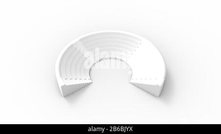 Rendu tridimensionnel d'un amphithéâtre escalier public de la foule structure isolée sur fond blanc Banque D'Images