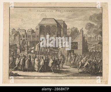 Auto-da-fe à Valladolid, 1558 Inquisition espagnole (objet titre) Auto-da-fe (autodafe) à Valladolid, 21 mei 1558. Processie van Ca. Dertig porte de Spaanse Inquisitie ter dood veroordeelde protstanten naar een plaats buiten de stad Banque D'Images