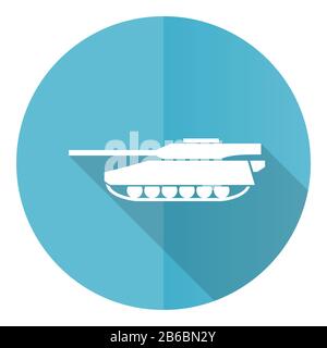 Débardeur bleu rond plate design vectoriel icône isolée sur fond blanc, armée, militaire, illustration de véhicule de guerre dans eps 10 Illustration de Vecteur