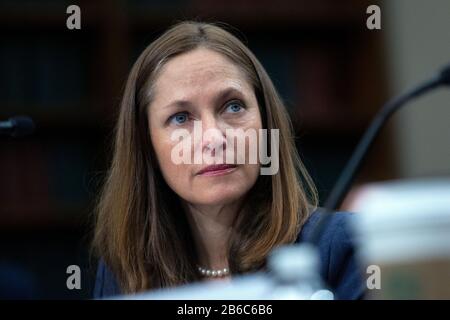 Sherri Berger, directeur général de la stratégie et chef de l'exploitation, témoigne devant le Comité de la Chambre des États-Unis sur les crédits au Capitole des États-Unis à Washington D.C., aux États-Unis, le mardi 10 mars 2020. Crédit: Stefani Reynolds / CNP | usage dans le monde entier Banque D'Images