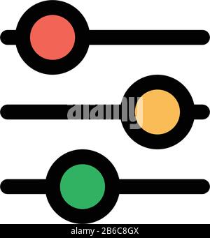 Curseurs des paramètres de couleur, icône du vecteur filtres. Cette icône s'utilise pour les panneaux d'administration, ebsite, interfaces, applications mobiles. Illustration vectorielle de stock isolée Illustration de Vecteur
