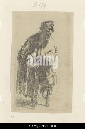 Bum avec une jambe en bois Recueil de quatre-vingt-cinq estampes originales (titre de la série) L'imprimé fait partie d'un album. Fabricant : print maker: Rembrandt van Rijn Editeur: Henry Louis BasanPlaats fabrication: Paris Date: 1628 - 1632 et / ou 1807 - 1808 Caractéristiques physiques: Gravure bloquée sur feuille d'album matériau: Technique du papier: Dimensions de gravure: Bord de la plaque: H 114 mm × W 66 mm Objet: Mendiger Banque D'Images