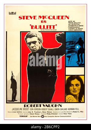 Bullitt Vintage Movie Poster Pour L'Italie 1968 Steve Mcqueen Avec Jacqueline Bissett Robert Vaughn Don Gordon Robert Duvall Simon Oakland Norman Fell Bullitt 1968 Directeur Peter Yates Banque D'Images