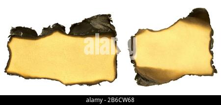 jeu de papier ou de carton déchiré et brûlé Banque D'Images