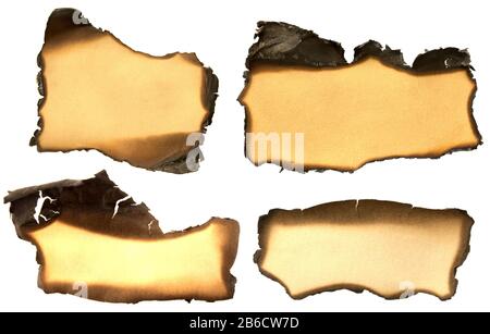 jeu de papier ou de carton déchiré et brûlé Banque D'Images
