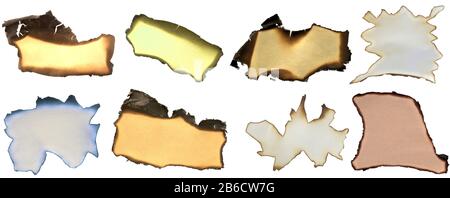 jeu de papier ou de carton déchiré et brûlé Banque D'Images