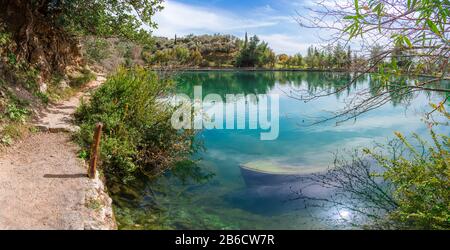 Lac de Zaros au printemps, Crète, Grèce. Banque D'Images