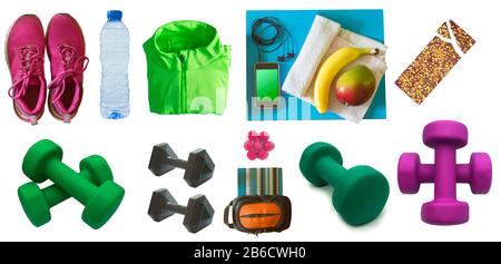 Pour les éléments d'entraînement ou l'exercice sur fond blanc Banque D'Images