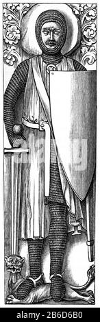 William Marshal, de sa tombe dans l'église du Temple, Londres. William Marshal, premier comte de Pembroke (1146 ou 1147-1219), également connu sous le nom de William le maréchal, soldat anglo-normand et homme d'État. Il a servi cinq rois anglais : Henry II, Henry The Young, Richard I, John, Henry III Il a été investi dans l'ordre des Templiers sur son lit de mort. Il est mort le 14 mai 1219 à Caversham, et a été enterré dans l'église du Temple à Londres, où sa tombe peut encore être vue. Banque D'Images