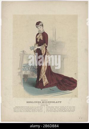 Magazine de mode de Berlin, février 1881, No 762 Élégant costume du matin () porté au pardessus: Élégant ochtendjapon met pagodemouwen. Prent it het Berlin-mode sheet modetijdschrift (1879-1881) . Fabricant : protmaker: Anoniem Dating: Kenmerken 1881 physique: Lithographie, met de main ingekleurd matériel: Papier Techniek: Kleuren Dimensions lithographie (Techniek) / met de main: Blad: H × 372 mm b 272 mm Objet: Robe, robe: Robe du matin (vêtements pour femmes +) équipement de tête: Casquette (+ vêtements pour femmes-setape; Wanovässtape; Wanarnetape; Wanovässtasstasmade mode: 1881 - 1881 Banque D'Images