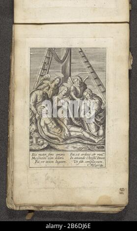 Lamentation du Christ sous la croix Deiparae Vita Virginis Mariae (titre de la série) vie de la Vierge Marie (titre de la série) lamentation du Christ sous la croix vita Deiparae Virginis Mariae (titre de la série) vie de la Vierge Marie (titre de la série) Type de propriété: Album photo référence: RP-P-2012-79-122Catalogusentie: Inscriptions / marques hollstein Dutch 810-copy d1: Inscription, manuscrit droit '84' ​​(folio) Description: Christ au pied de la croix, pleuré par Marie, Marie Magdalene et trois anges. Dans la marge d'une signature à six lignes, dans deux colonnes, en latin. L'impression est p Banque D'Images