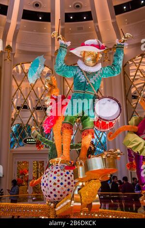 Les créations florales de l'hôtel Wynn Palace à Macao Banque D'Images