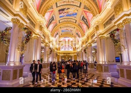 L'intérieur de l'hôtel vénitien et du casino de Macao Banque D'Images