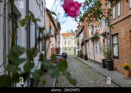 Lubeck, Allemagne, 10-06-2019 une ruelle dans la vieille ville historique Banque D'Images