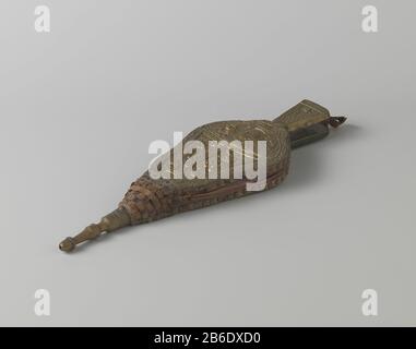 Blaasbalg van messing, hout en leer. De blaasbalg est van boven versierd met een geelkoperen belegstuk, waarop het wapen van George III (1738-1820), koning van Groot-Britannië, a rencontré bloemmotieven; van onderen a rencontré groene lakverf en verguldsel, versierd a rencontré motieven chinois. Fabricant : koperslager: AnoniemPlaats fabrication: Engeland Dating: CA. 1800 - env. 1850 matériau: Messagerie leer messing Dimensions: L 40 cm × b 13 cm × d 3,8 cmOnderwerpWieGeorge III (koning van het Verenigd Koninkrijk) Banque D'Images
